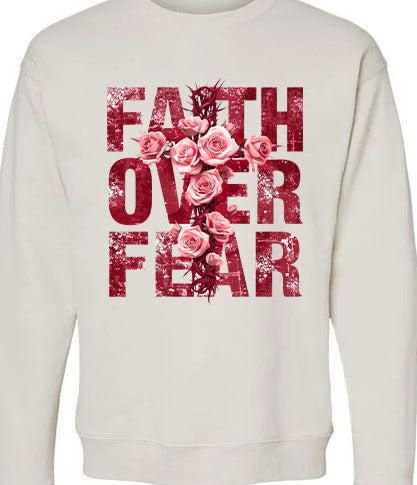 Faith Over Fear - beautiful cross of flowers Shirt