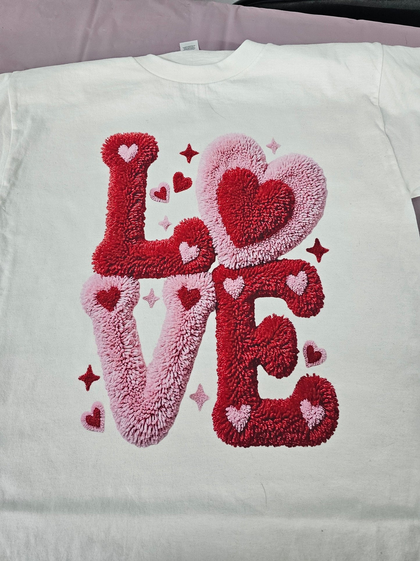 Valentine's day 3d Love Shirt - looks like latch hook!