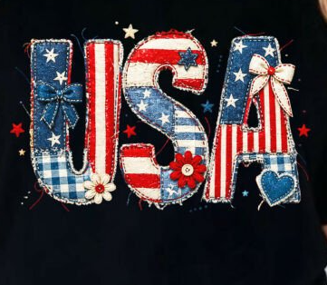 Patchwork USA Patriotic shirt
