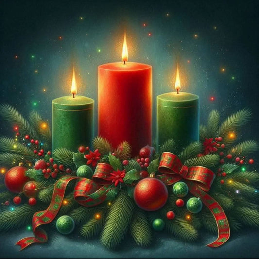 Christmas Shadow box - Green, Red and Gold