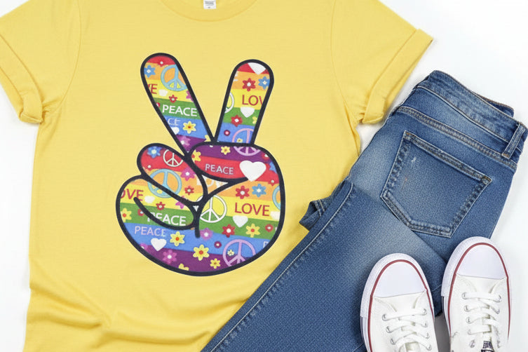 Colorful Peace sign shirt