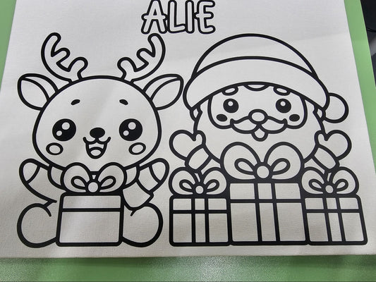 Kid's Personalized painting kit - Santa and Reindeer