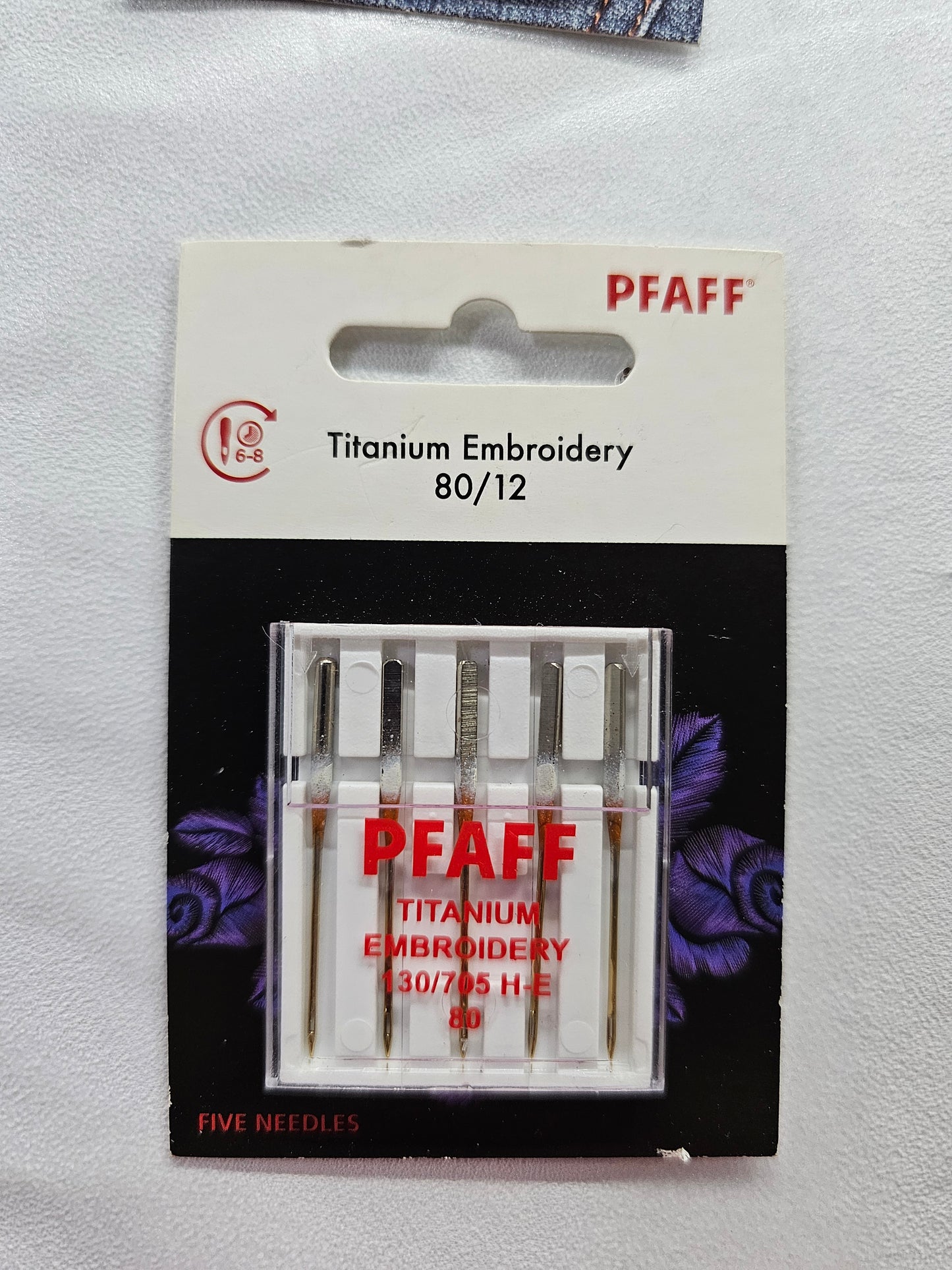 Pfaff Titanium Embroidery needles - 80/12