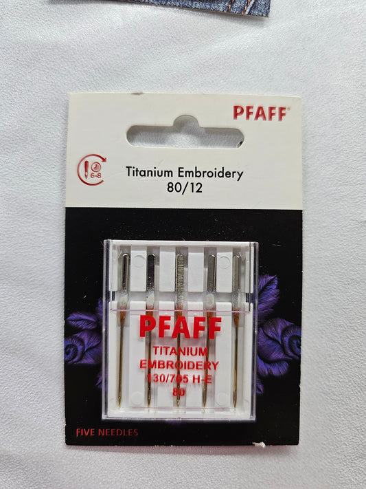 Pfaff Titanium Embroidery needles - 80/12