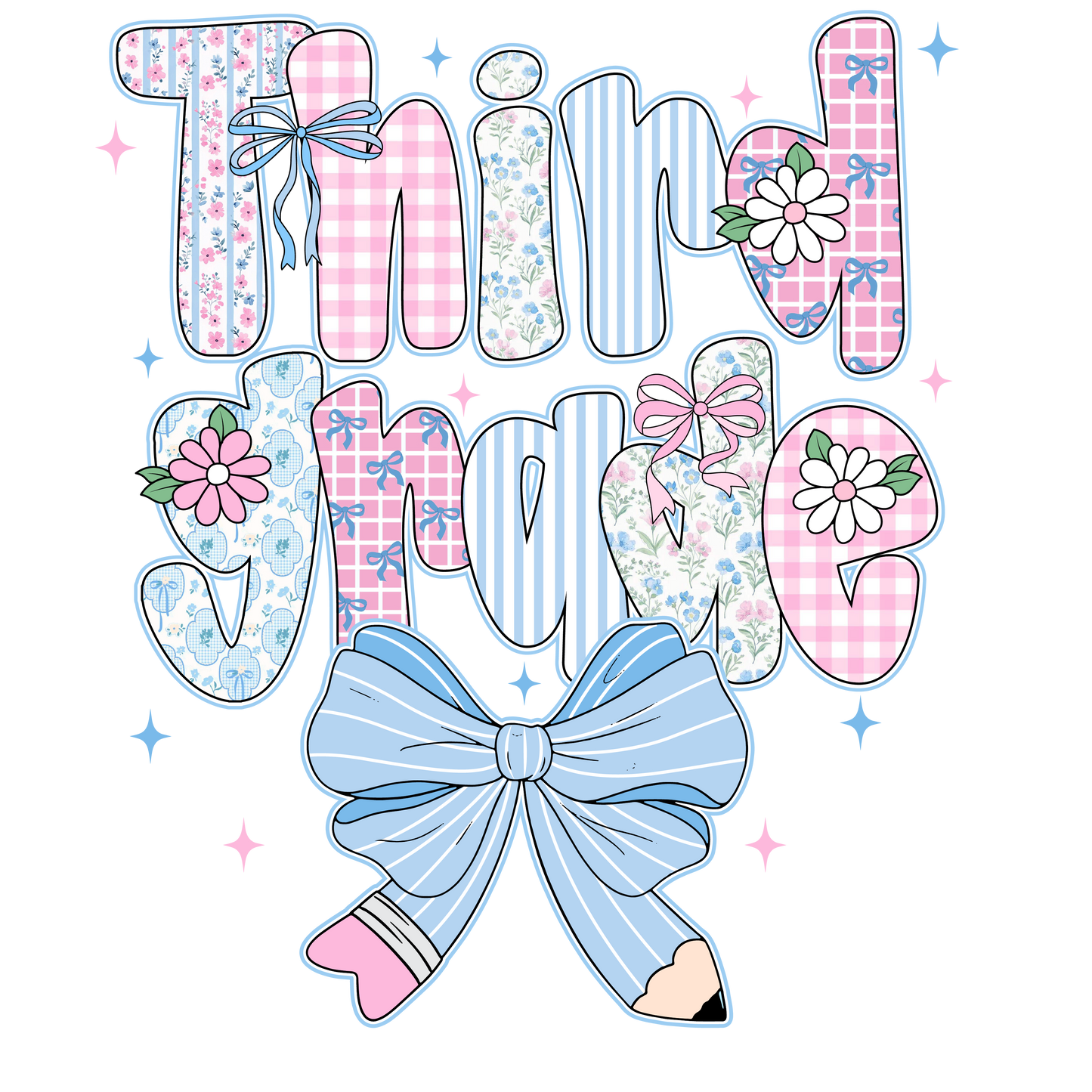 Patchwork style grade level - pastel - back to school tee