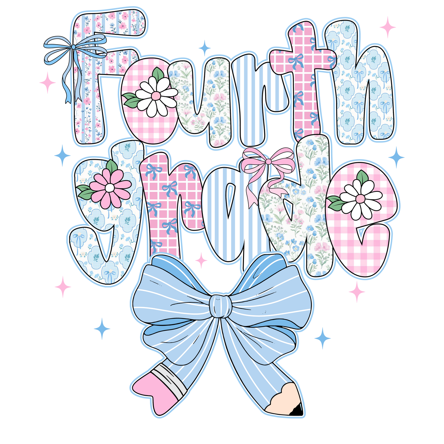 Patchwork style grade level - pastel - back to school tee