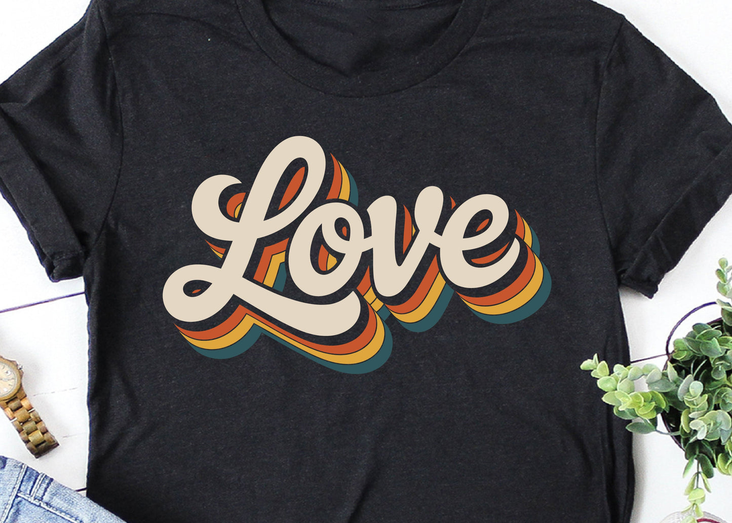 Colorful Retro "Love" Shirt -