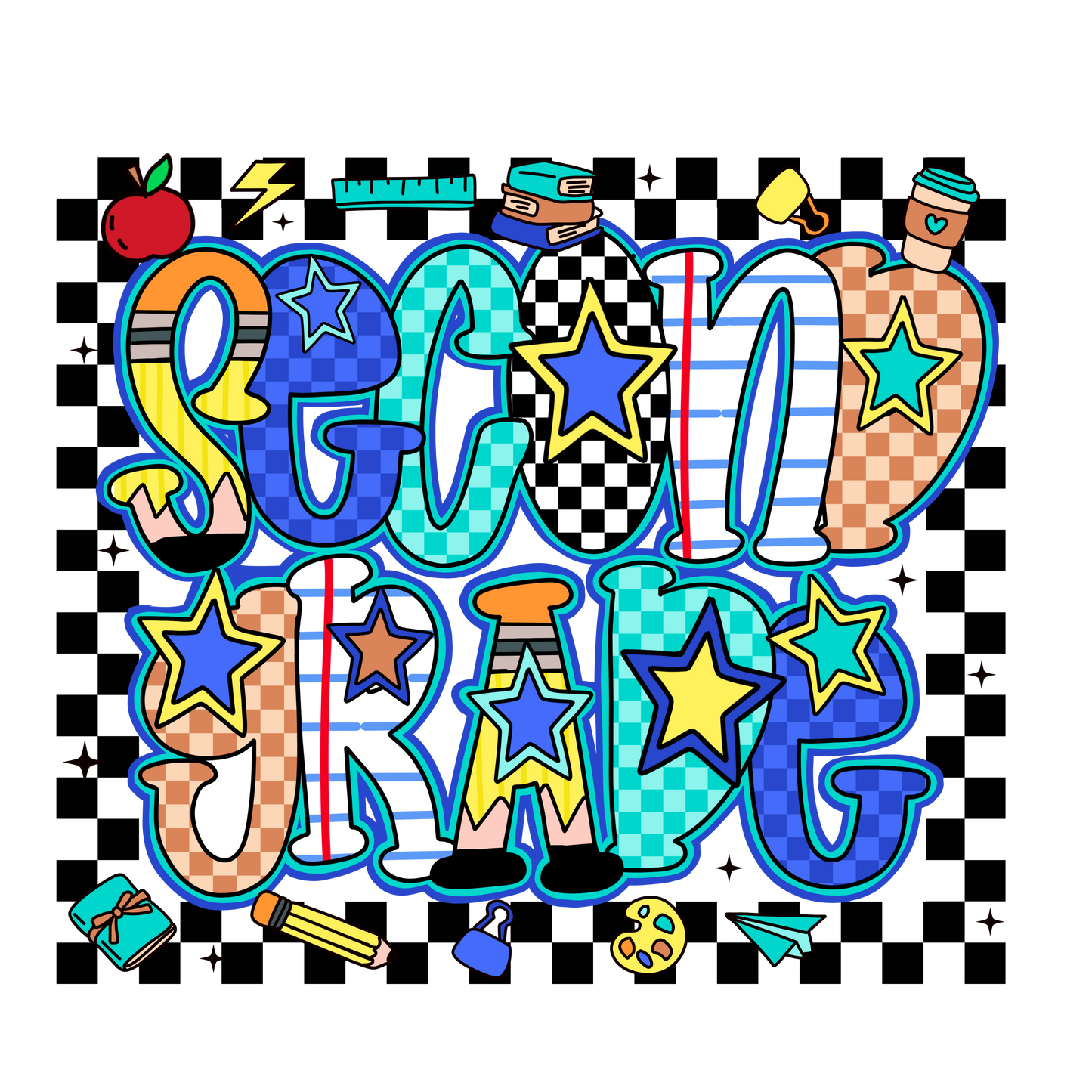 Grade level, cool colors - back to school Tee