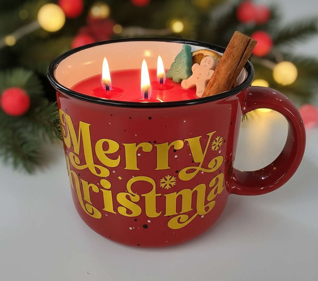 Merry Christmas Mug Candle